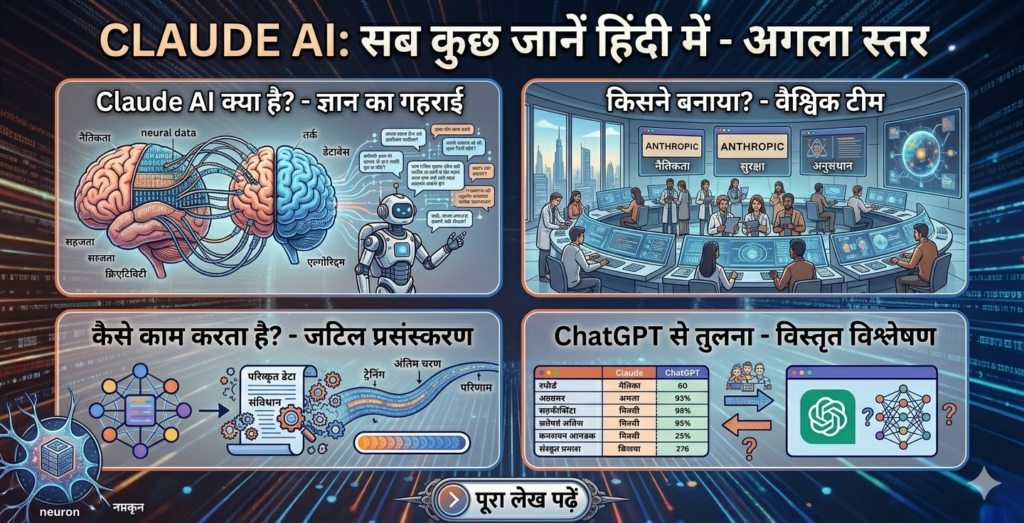 Claude AI क्या है, Claude AI पर account कैसे बनाएं, sign up problem कैसे solve करें और Claude AI का उपयोग कैसे करें? जानिए पूरी जानकारी हिंदी में।