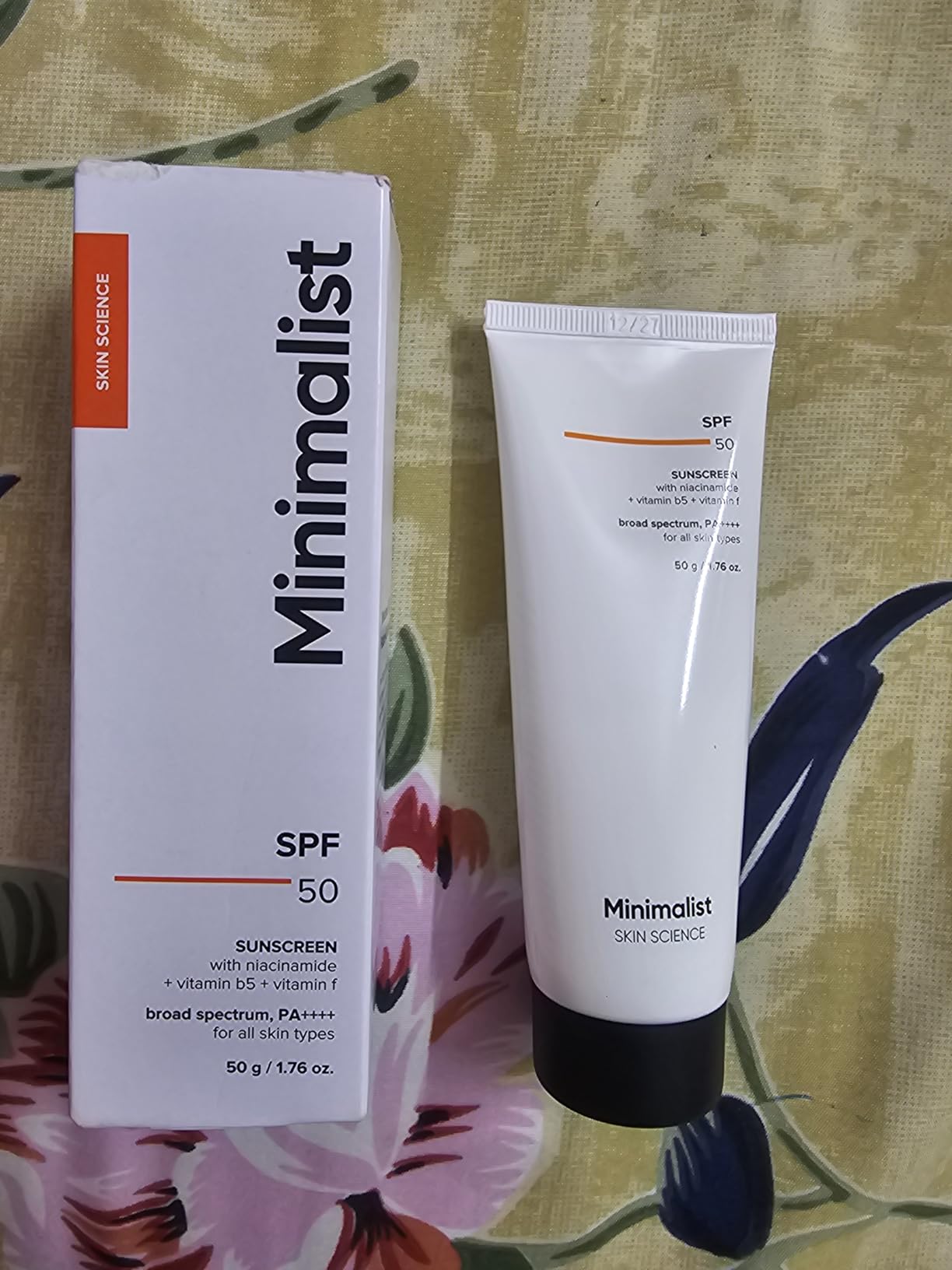 Minimalist SPF 50 PA++++ Sunscreen for sensitive and acne-prone skin with broad spectrum UV protection