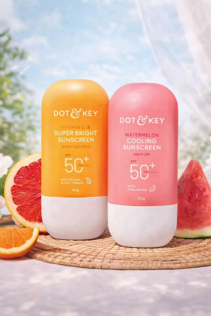 Dot & Key Vitamin C + E Super Bright Sunscreen and Watermelon Cooling Sunscreen SPF 50+ PA++++ 50g