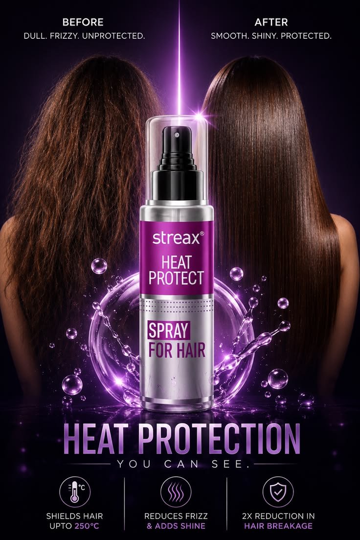 Streax heat protectant spray 100ml for hair styling