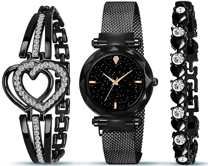 Acnos watch and bracelet combo for girls | viradome