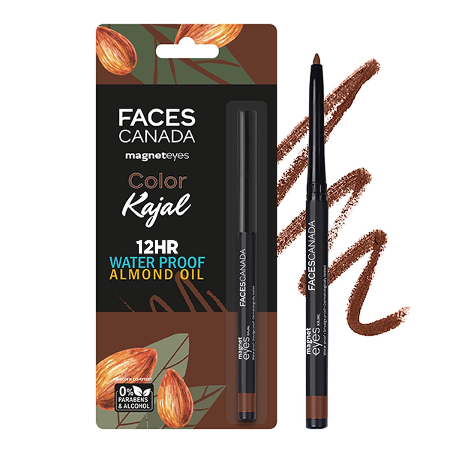 FACESCANADA Magneteyes Color Kajal Brown Comfort 03 waterproof smudge proof kajal available on Viradome