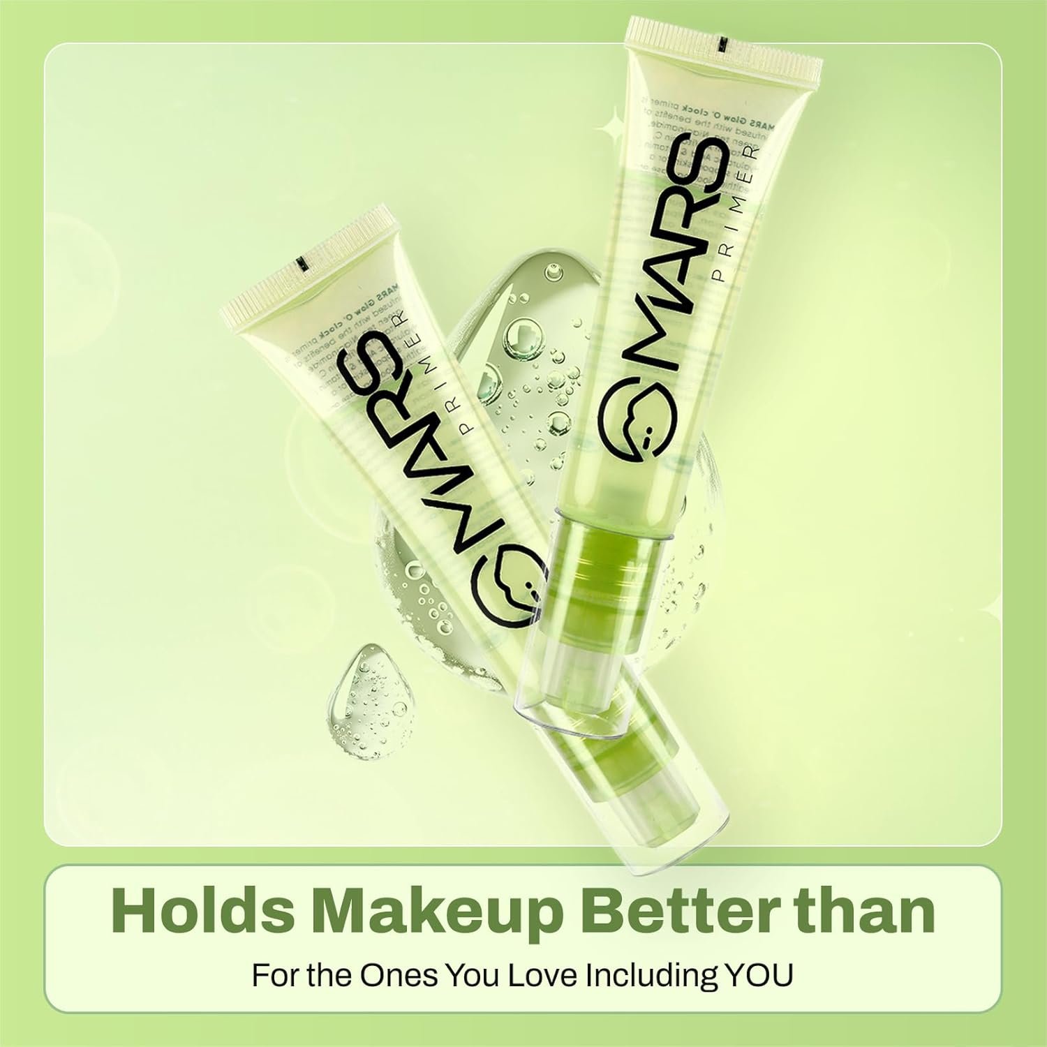 MARS Glow O' Clock Gel Primer 30ml with Green Tea Extracts for dewy and long-lasting makeup application