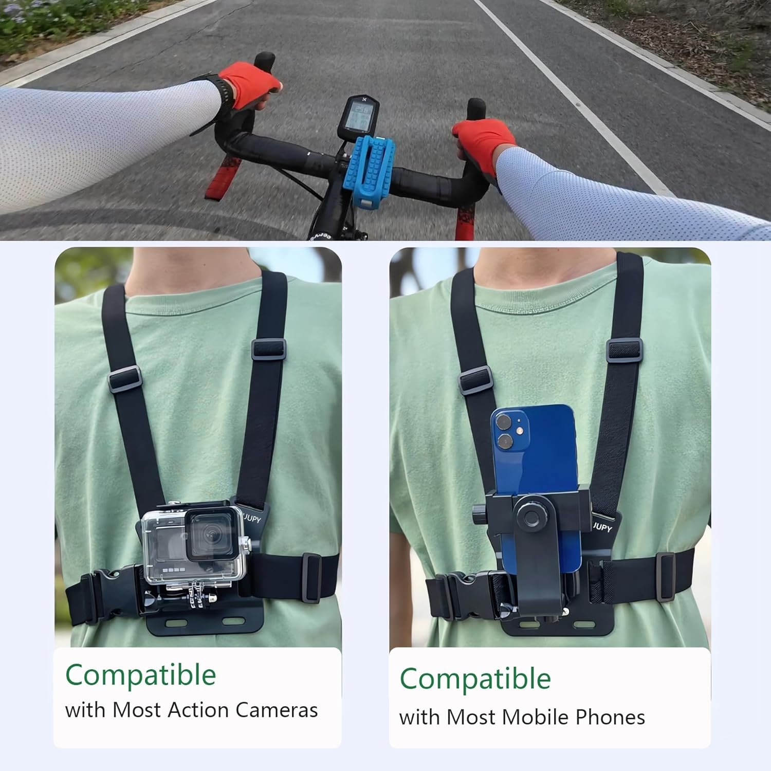 CEUTA chest mount harness strap for smartphone and action camera POV video recording | viradome.in