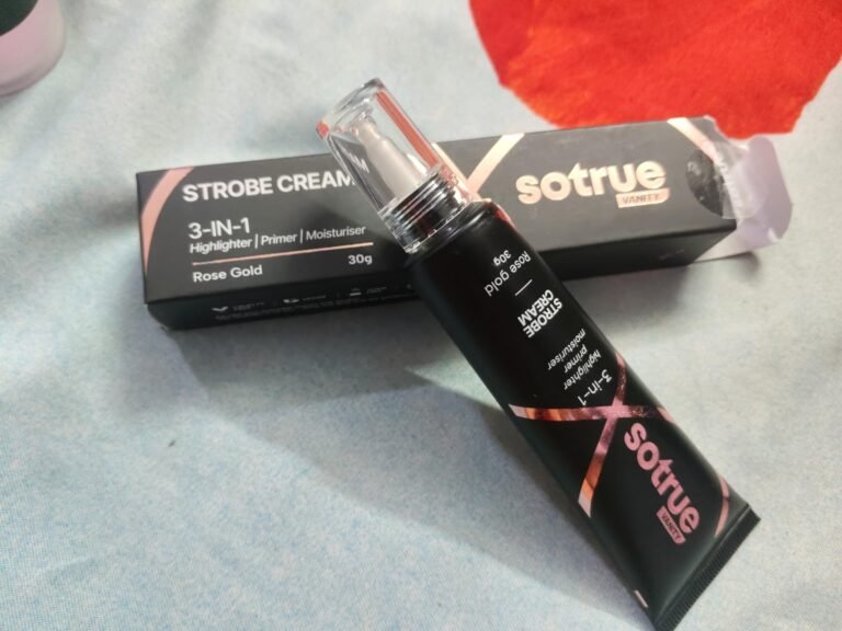 Sotrue Vanity Strobe Cream Rose Gold 30g - 3-in-1 Highlighter Primer Moisturiser tube aur box ke saath - viradome.in review