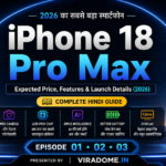 ViraDome iPhone 18 Pro Max 2026 featured image showcasing the expected design, A20 Pro chip, AI features, launch date and expected price in India.