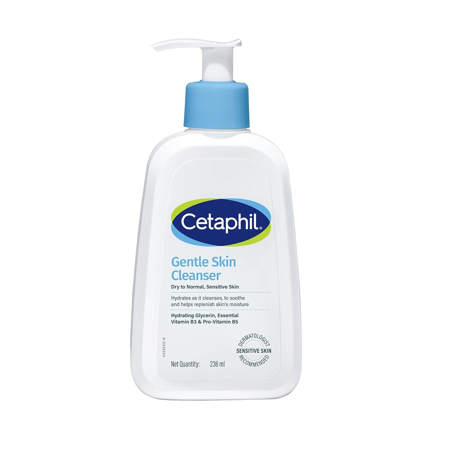 Cetaphil Gentle Skin Hydrating Face Wash 236ml bottle placed on a clean background for sensitive skin care.