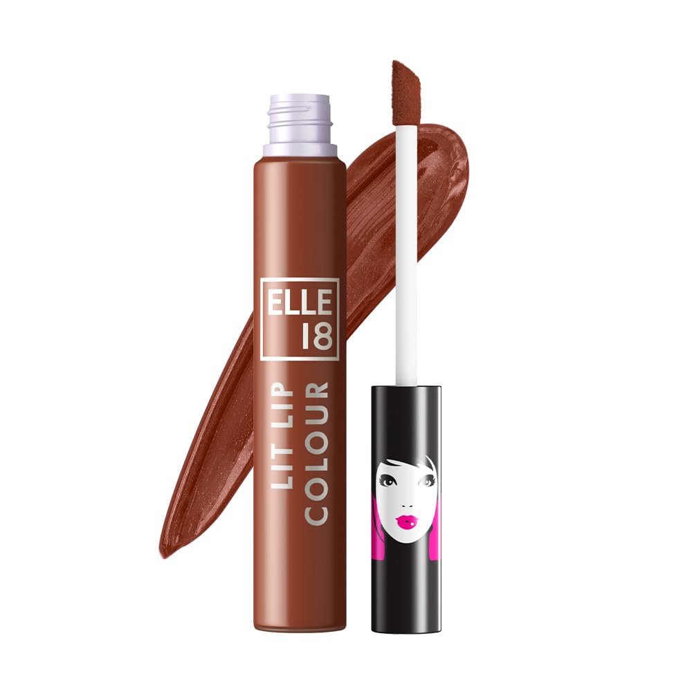 Viradome featured image of Elle 18 Lit Lip Matte Finish Nutty Latte liquid lipstick with 16-hour long-lasting, smudge-proof and transfer-proof formula.