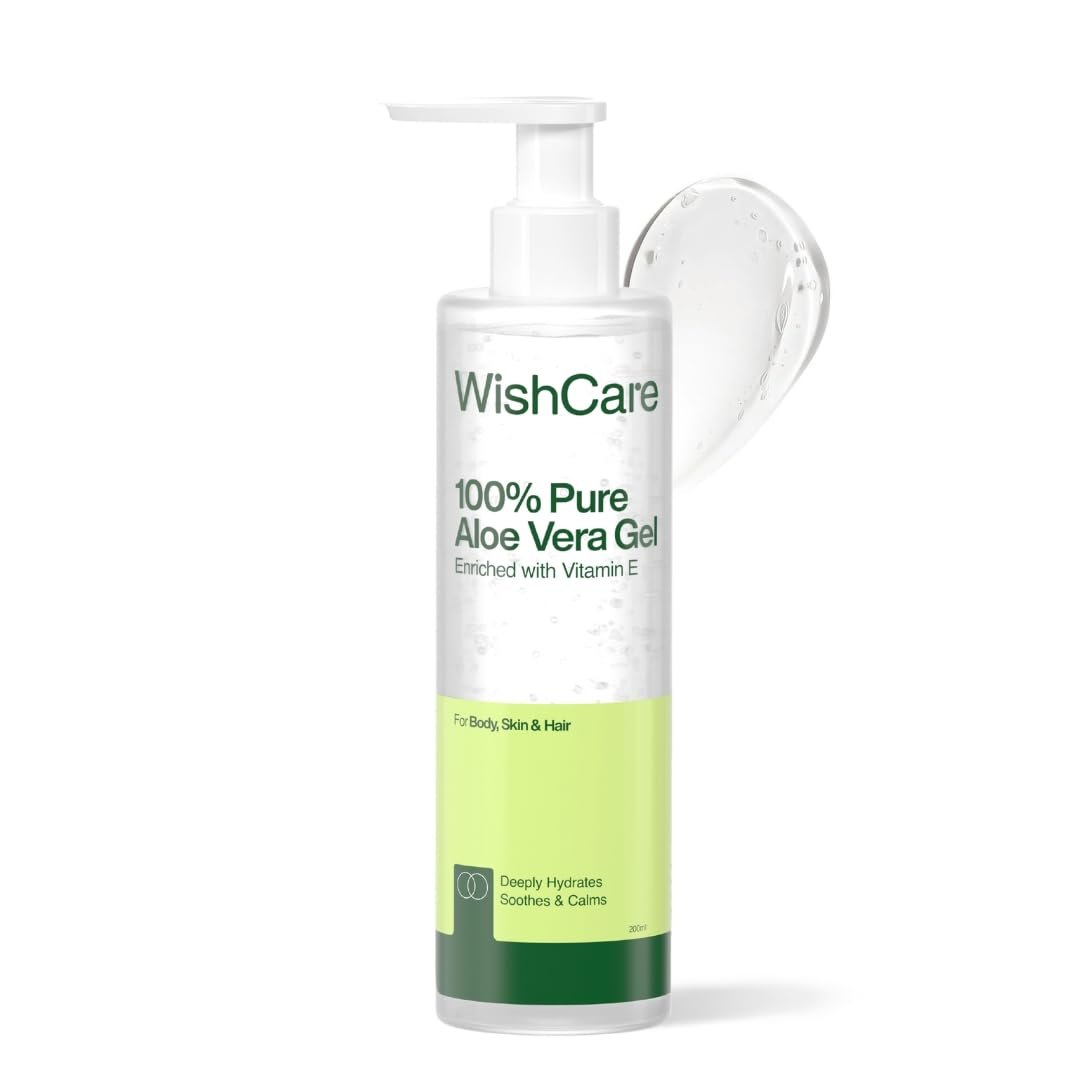 WishCare Pure and Natural Aloe Vera Gel 200ml for skin, face, and hair hydration and soothing care – Viradome