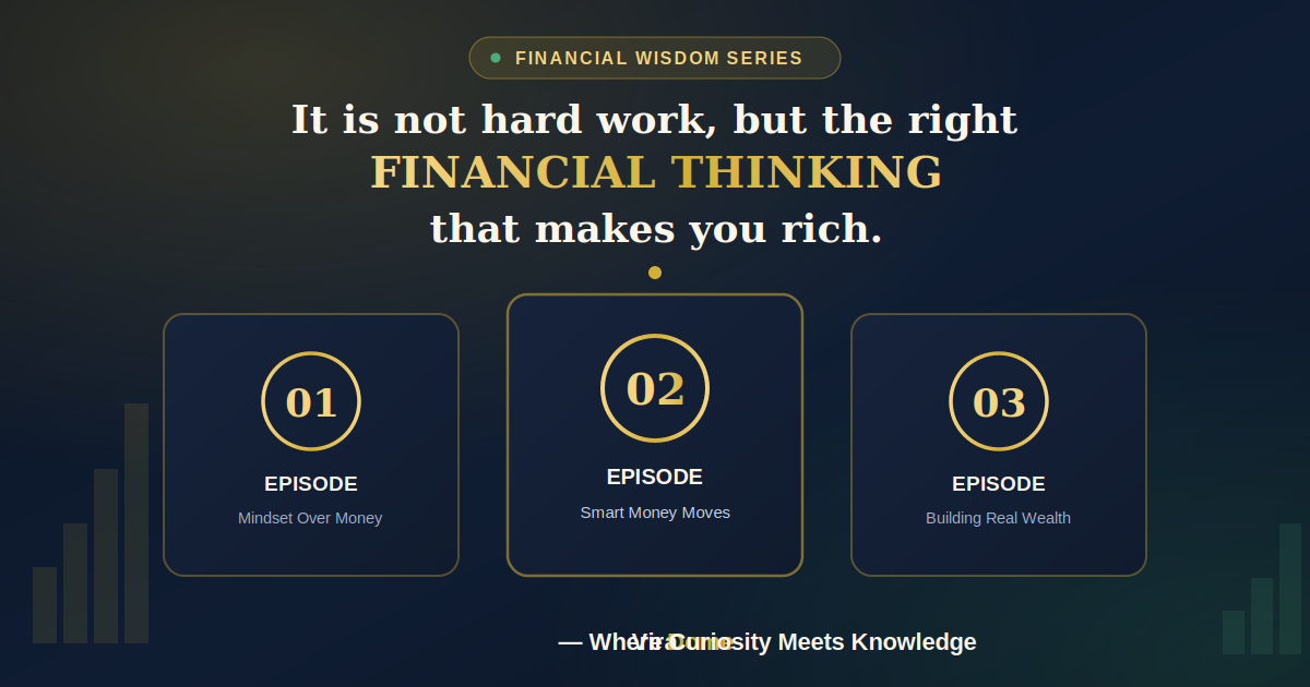 Financial Mindset, Asset vs Liability, Cash Flow Management aur Wealth Creation par aadharit ViraDome.in ki 3 Episode Financial Freedom Series ka premium blog poster.